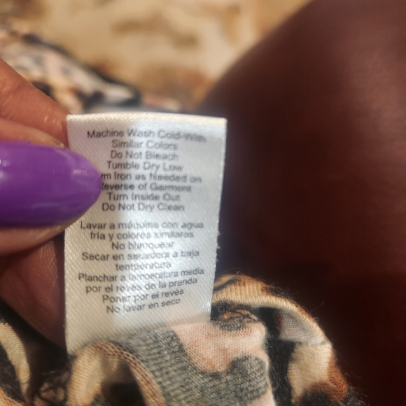 Venus brown, black and cream leopard print knot dress. Size 1X - Picture 2 of 8